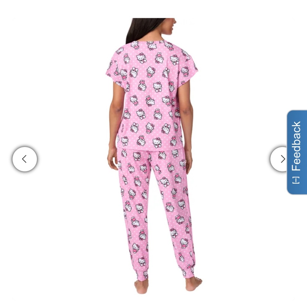 Pink Hello Kitty short sleeve and jogger lounge Set - Picture 4 of 6
